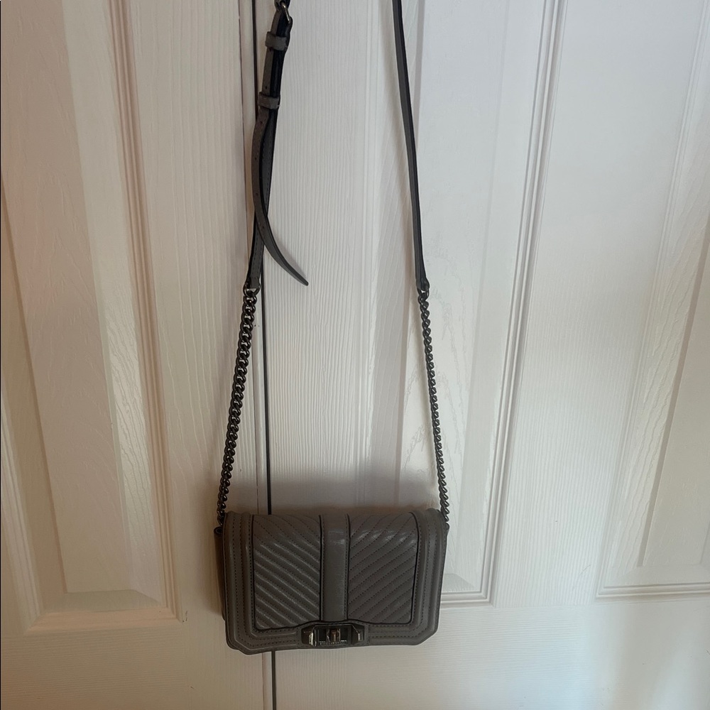 Rebecca Minkoff Charcoal Leather Crossbody Bag